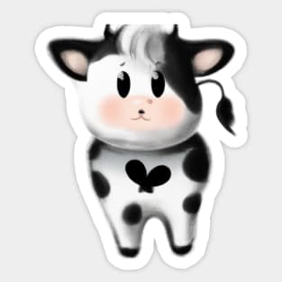 Cute Cow Drawing Sticker